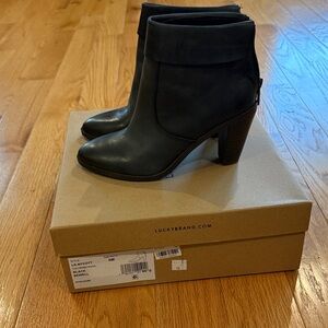Lucky Brand Dark Leather Heeled Boots